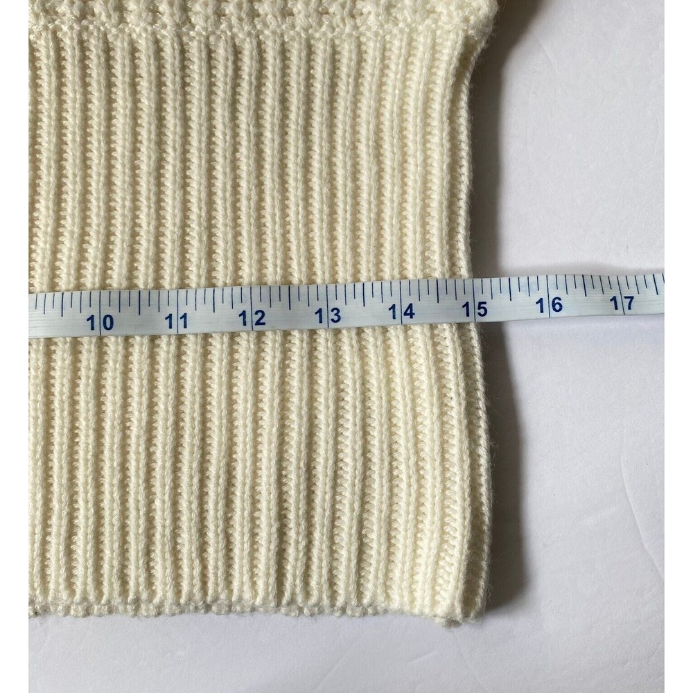 Nine West Jeans Sweater Womens Large Cream Cable Knit V Neck Dolman 3/4 Sleeves - Picture 9 of 11